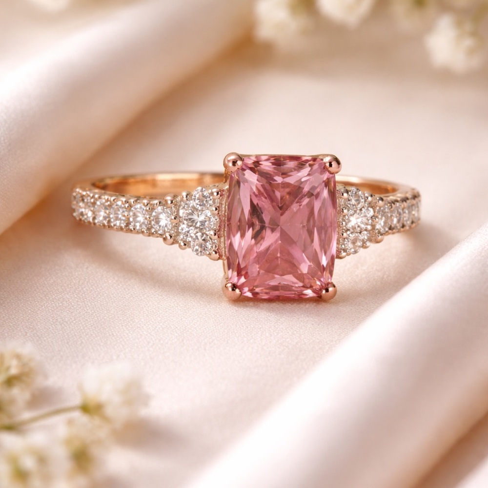 Elegant Pink and Gold Women's Ring
